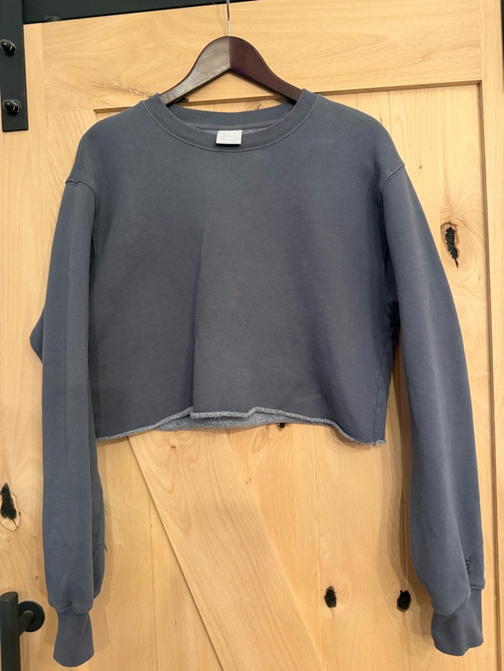 TNA Cozy Perfect Fleece - Cropped Crewneck Sweatshirt - Slate